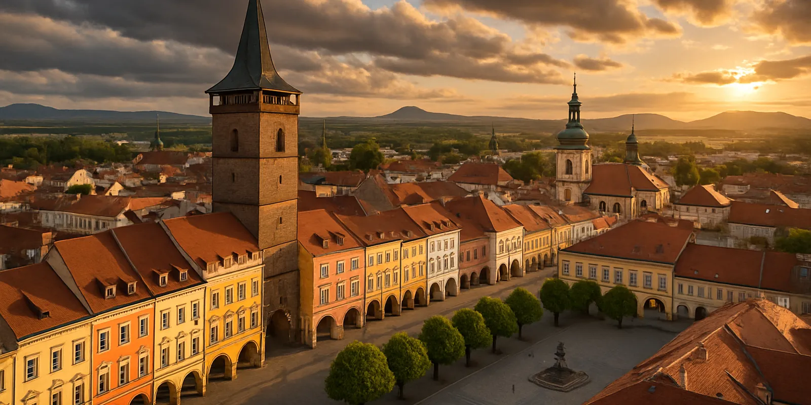 Panorama Jičína s Valdickou bránou